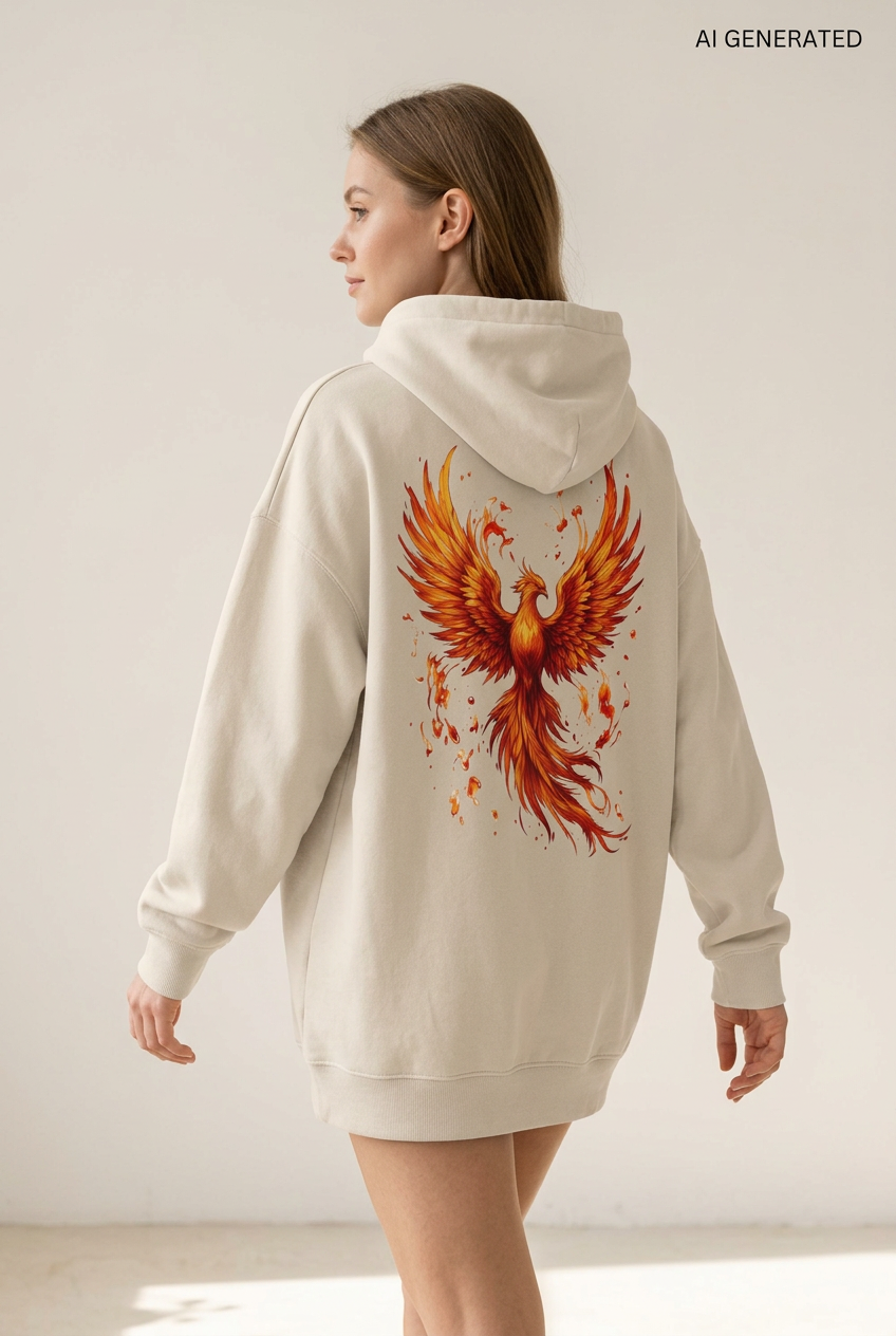 Feuer-Phönix-Hoodie Dust, Frau